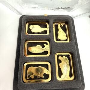 Neiman Marcus Gold Toned Animal Bookmark Paper Clips Made In Italy Vintage 20 pc